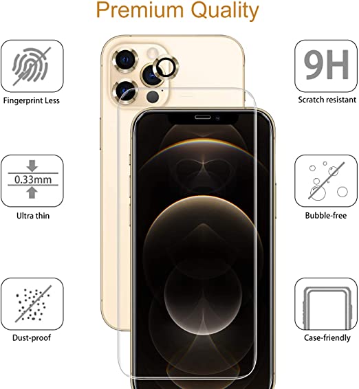 Hoerrye Screen Protector, Camera Lens Protector-Gold