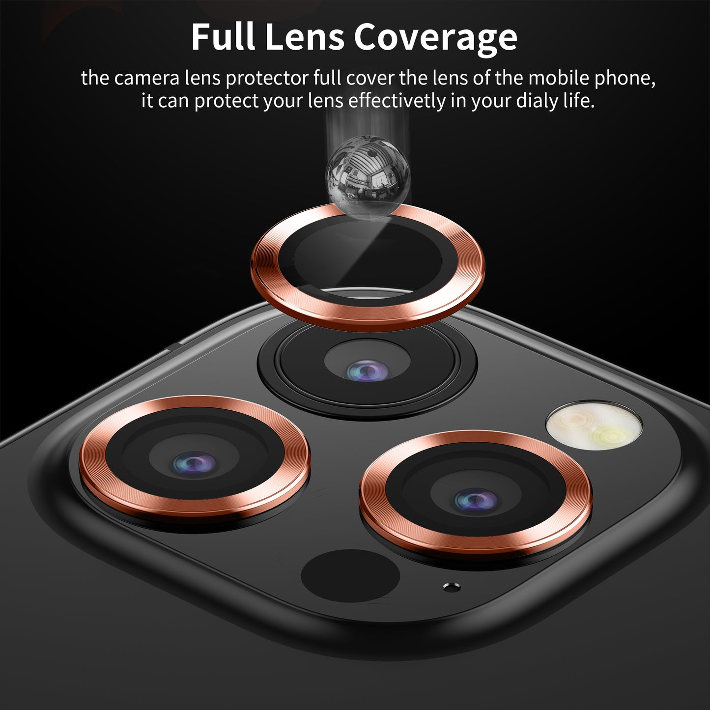 Hoerrye iPhone 14 Pro Max & iPhone 14 Pro Camera Lens Protector - Orange