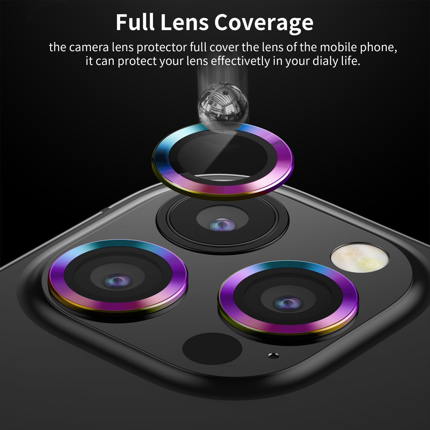 Hoerrye iPhone 14 Pro Max & iPhone 14 Pro Camera Lens Protector - Colorful