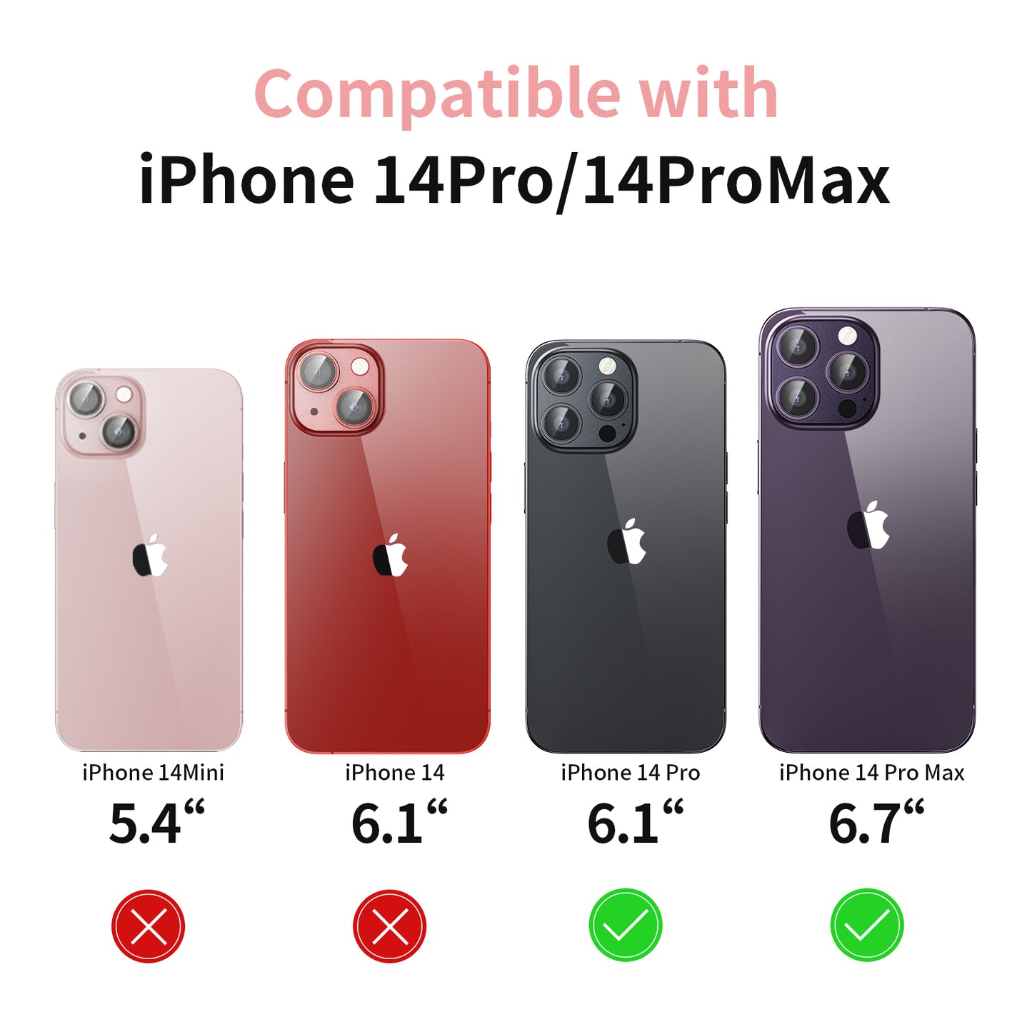 Mansoorr iPhone 14 Pro/iPhone 14 Pro Max Camera Lens Protector -Purple