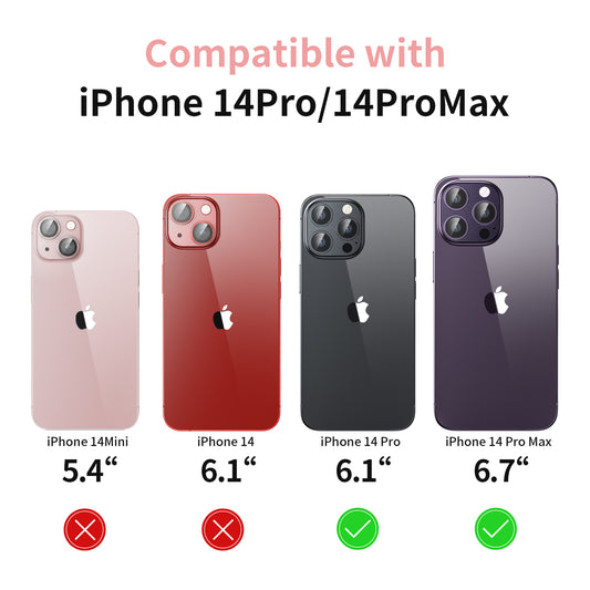 Mansoorr iPhone 14 Pro/iPhone 14 Pro Max Camera Lens Protector -Purple