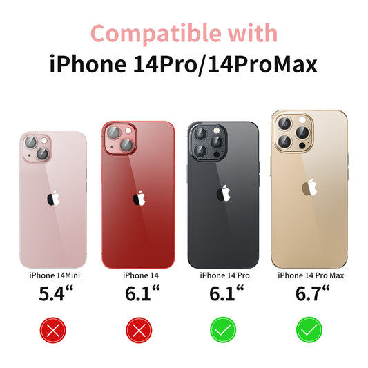 Mansoorr iPhone 14 Pro/iPhone 14 Pro Max Camera Lens Protector -Gold