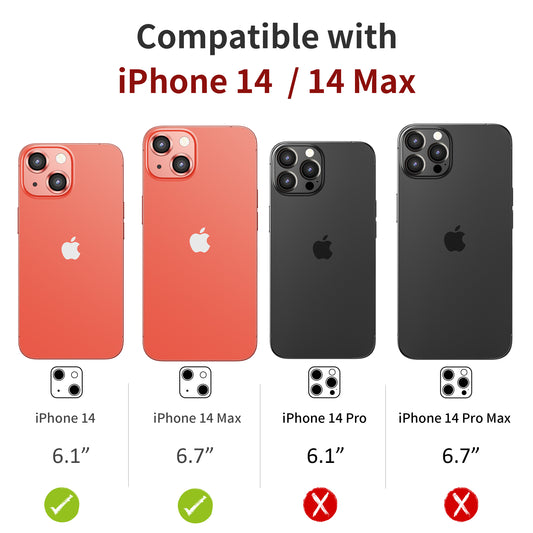 Hoerrye iPhone 14 Plus (6.7 inch) & iPhone 14 (6.1 inch) Camera Lens Protector - Red