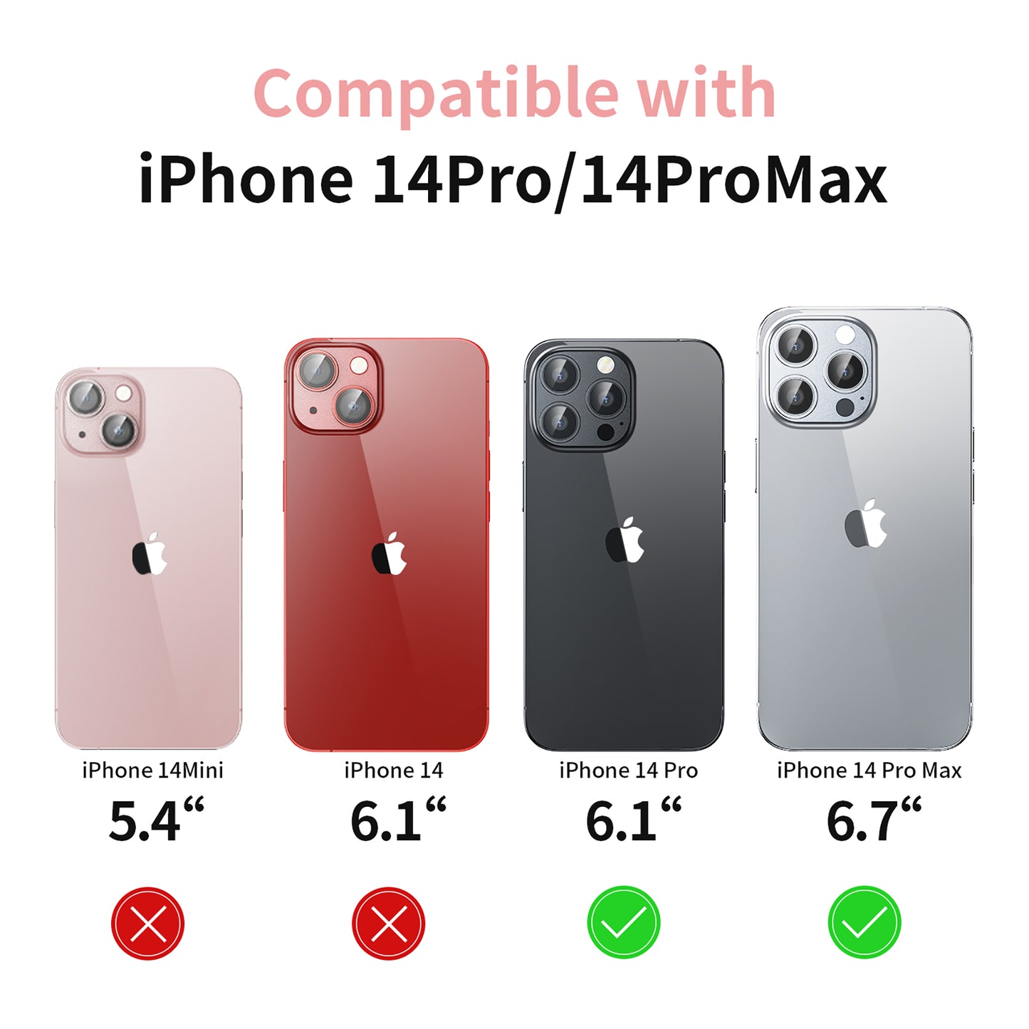 Mansoorr iPhone 14 Pro/iPhone 14 Pro Max Camera Lens Protector -Silver