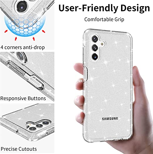 Hoerrye Samsung Galaxy A13 Case-Glitter Clear