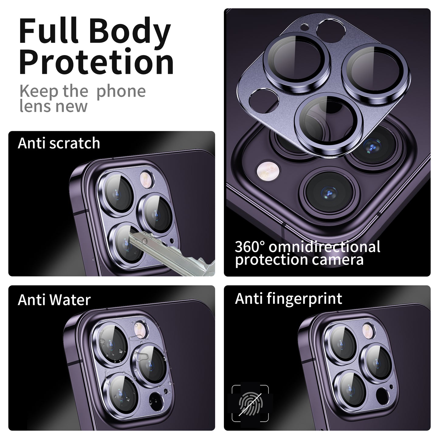 Mansoorr iPhone 14 Pro/iPhone 14 Pro Max Camera Lens Protector -Purple