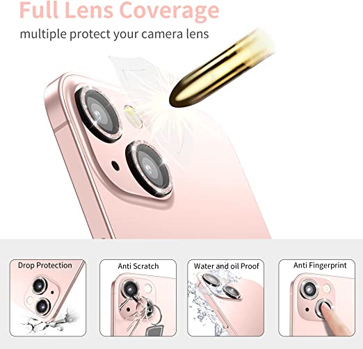 Hoerrye Camera Lens Protector -Pink Bling