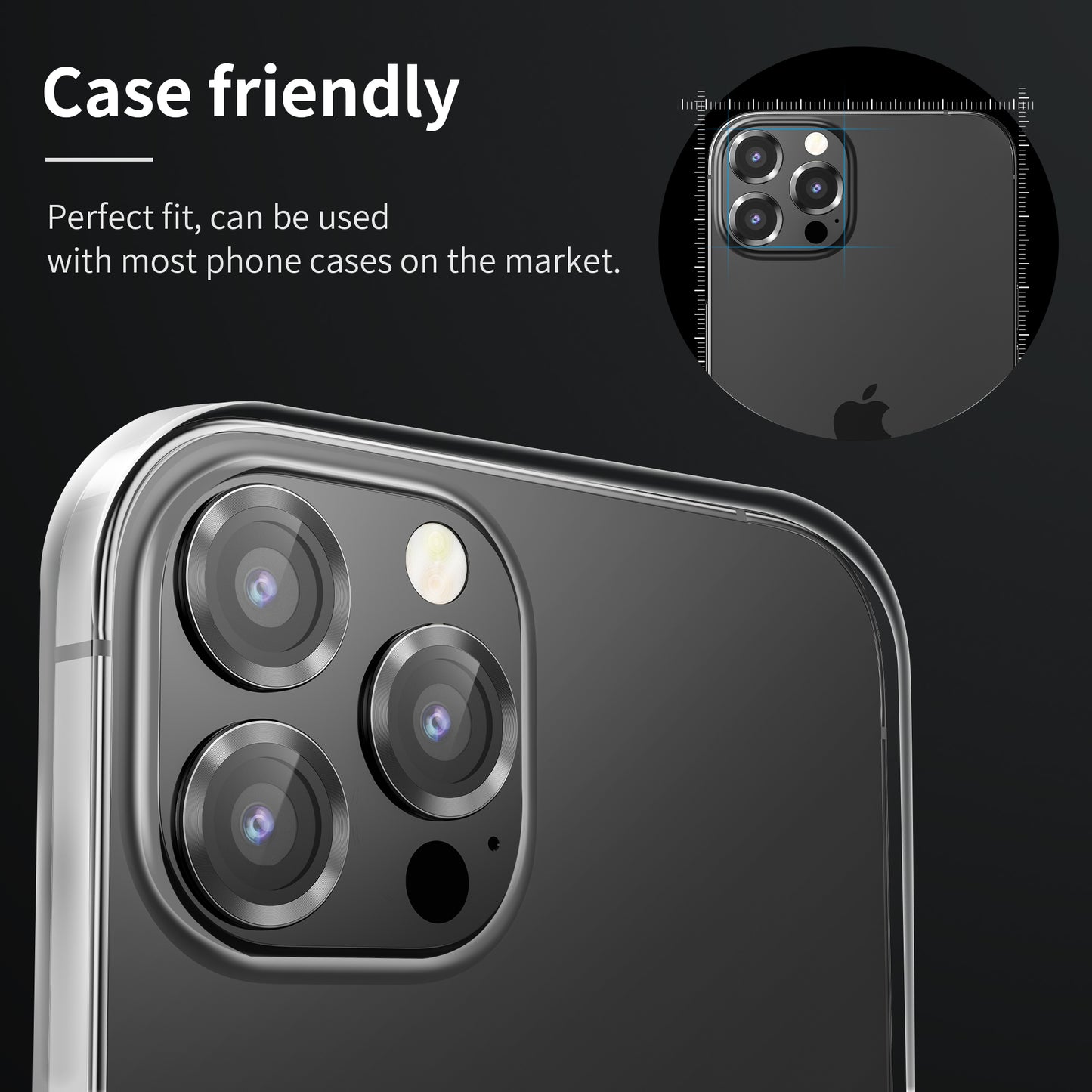 Hoerrye iPhone 14 Pro Max & iPhone 14 Pro Camera Lens Protector - Black