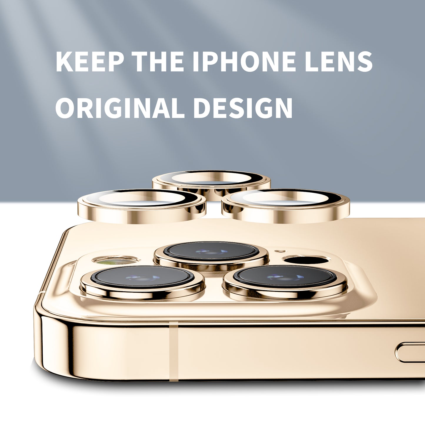 Hoerrye iPhone 14 Pro/iPhone 14 Pro Max Camera Lens Protector Metal Ring Accessories - Gold