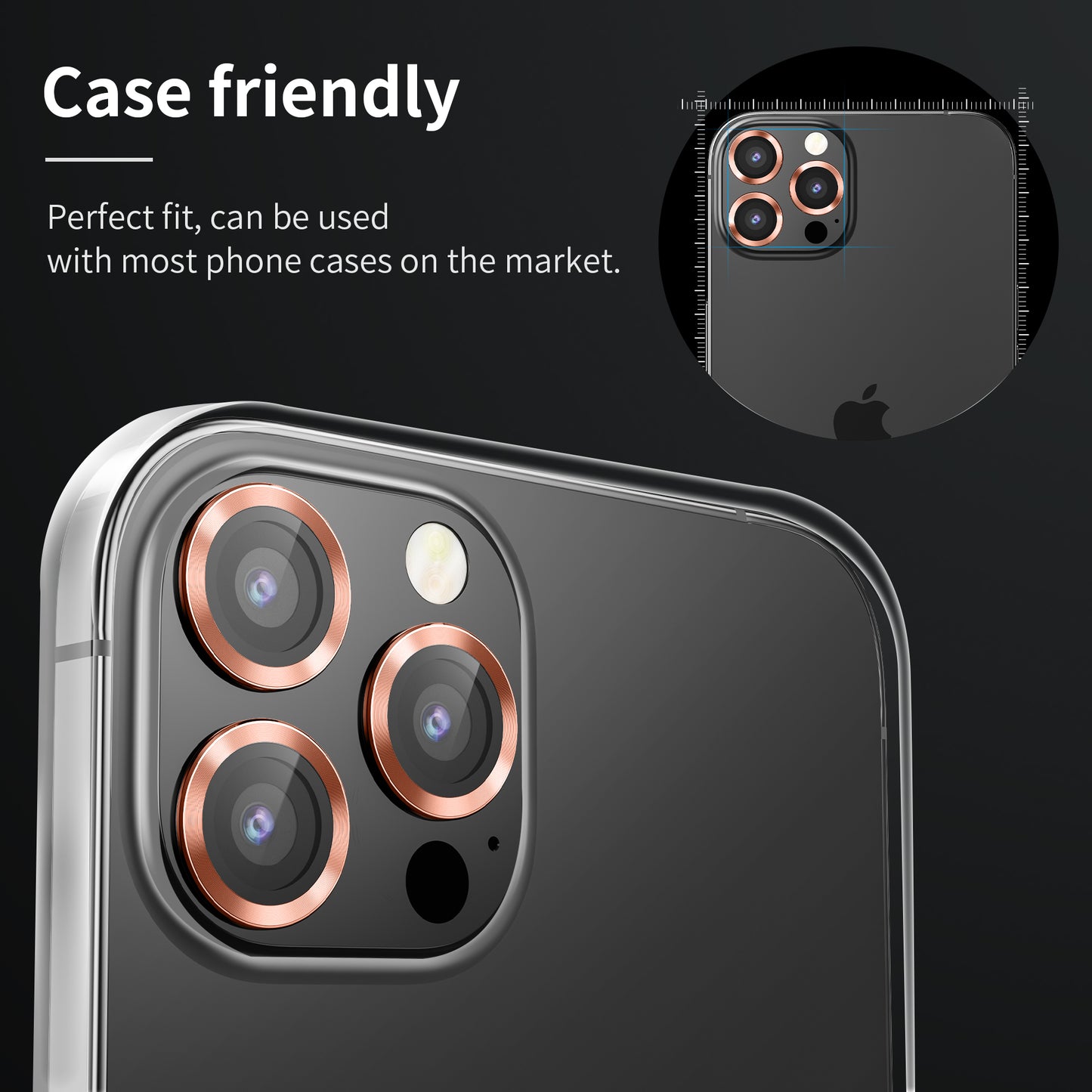 Hoerrye iPhone 14 Pro Max & iPhone 14 Pro Camera Lens Protector - Orange