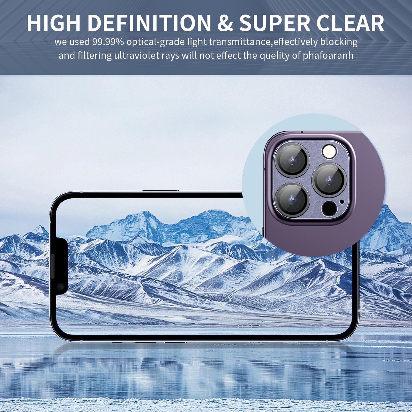 Mansoorr iPhone 14 Pro/iPhone 14 Pro Max Camera Lens Protector -Purple