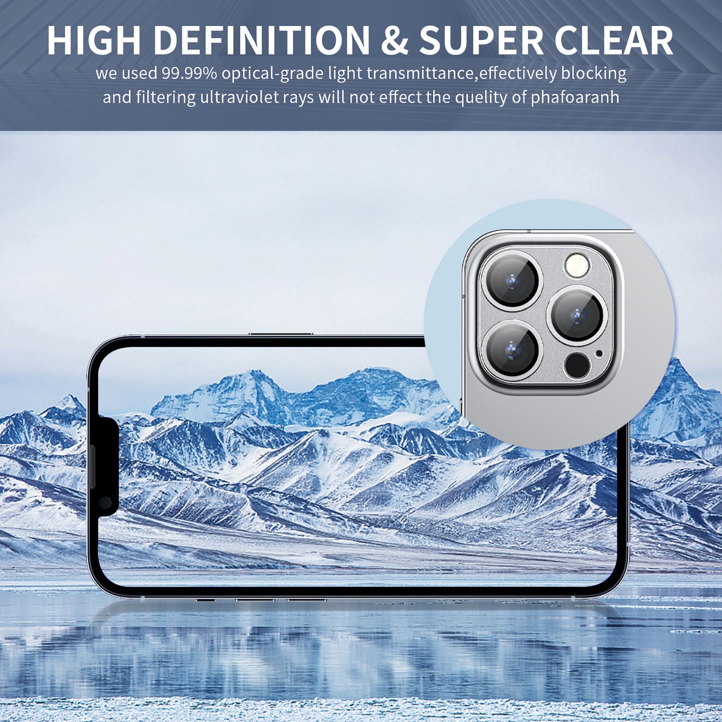 Mansoorr iPhone 14 Pro/iPhone 14 Pro Max Camera Lens Protector -Silver