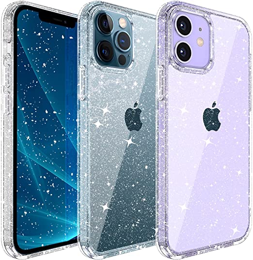 Hoerrye iPhone 12 & iPhone 12 Pro Case -Glitter Clear