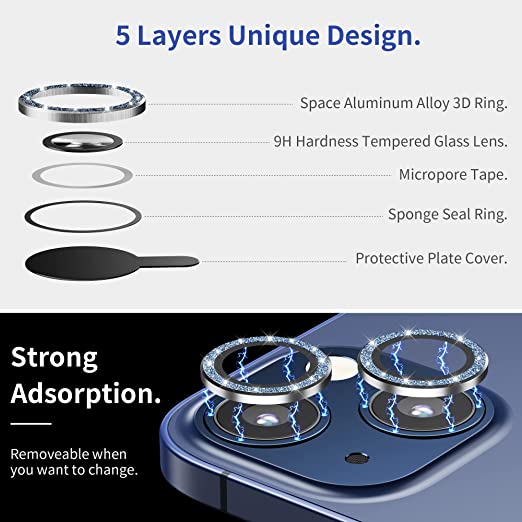 Hoerrye Camera Lens Protector - Blue Bling