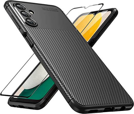 Hoerrye phone case, Tempered Glass Screen Protector-Black