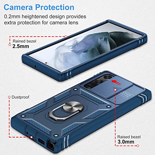 Full Protection With Mobile Phone Protective Film Slide Camera Lens Phone  Case For Samsung Galaxy S22 Ultra In Black